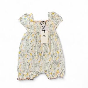 7 For All Mankind Floral Kids Bottoms - White and Yellow size 3-6 monts - NWT